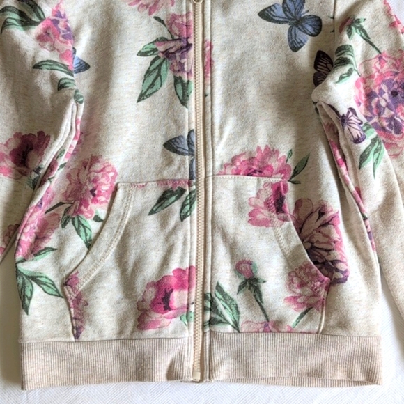 H&M floral butterfly zip-up hoodie sweatshirt 4-6 YRS girls - Picture 4 of 7